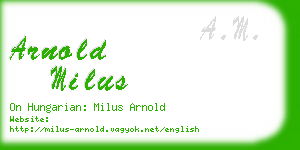 arnold milus business card